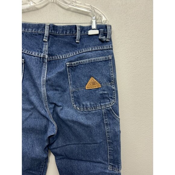 Bulwark FR Jeans Mens 37x30 Blue Fire Resistant Carpenter Straight Work Denim - Picture 4 of 8